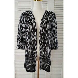 Onque Casuals Womens Medium 100% Cotton Open Front Cardigan Casual Modest Church